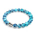 Blaue Gischt | 925 Sterling Silber | Glühwürmchen-Glasarmband